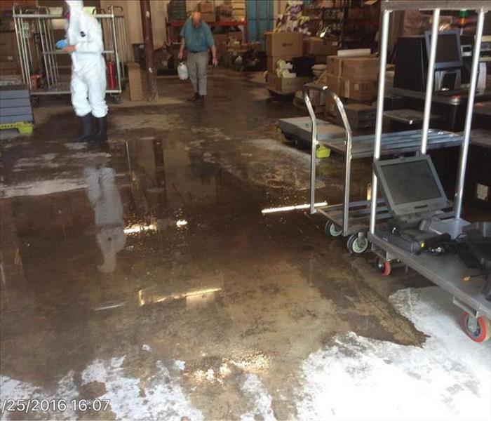 Storm flooded warehouse in Advance North Carolina
