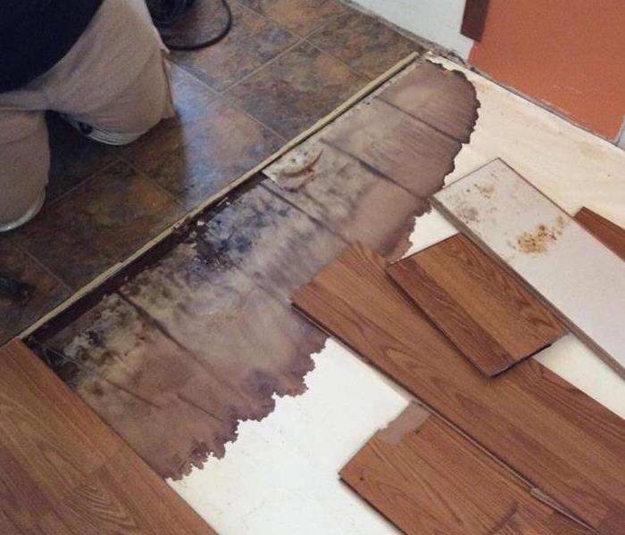 Water beneath vinyl and laminate flooring 