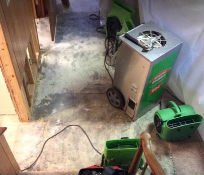 SERVPRO equipment being used in water damaged room
